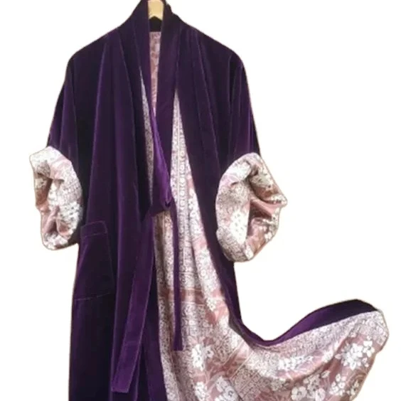 Velvet Fabric Printed Long Sleeve V-Neck Boho Winter Collection For Women Party Wear Jacket