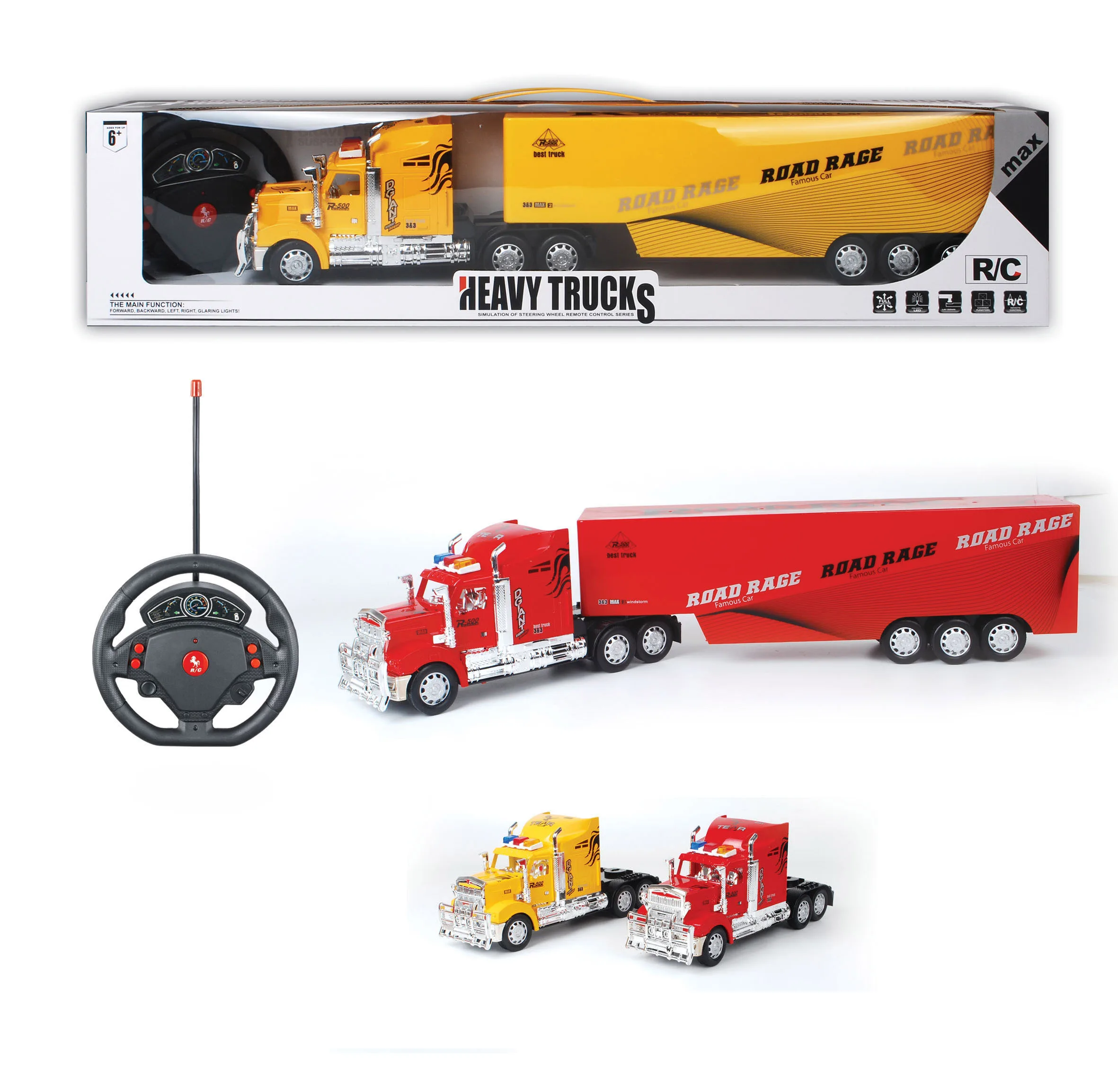 Customized 4CH Steering Wheel Remote Gravity Sensor RC Container Truck Toys For Kids Gift 2022