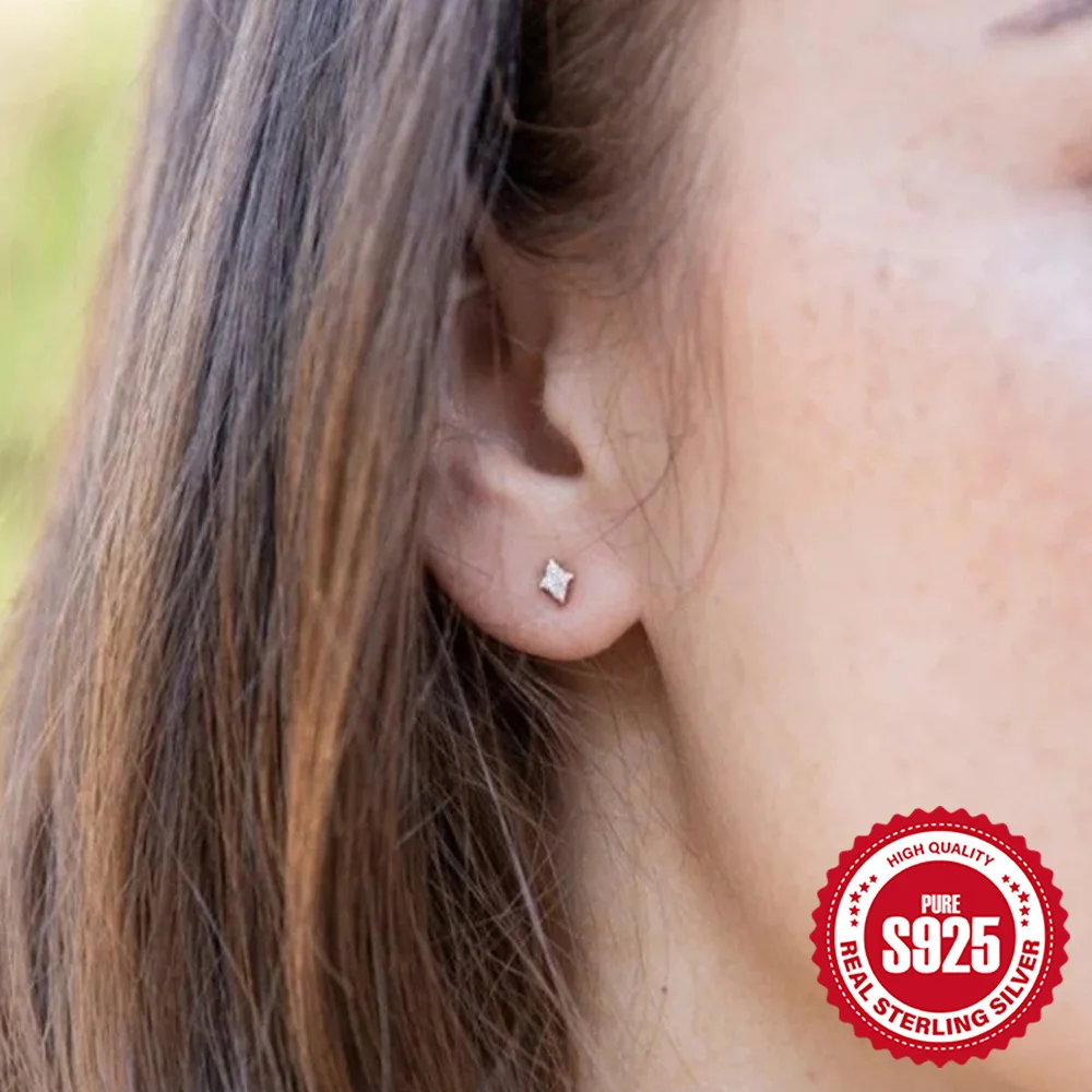 Aimgal fine jewelry S925 sterling silver classic marquise diamond earrings stackable  tarnish free