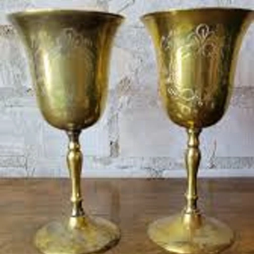 High Quality Silver Brass Kiddush Cup With Engraved New Design Goblet