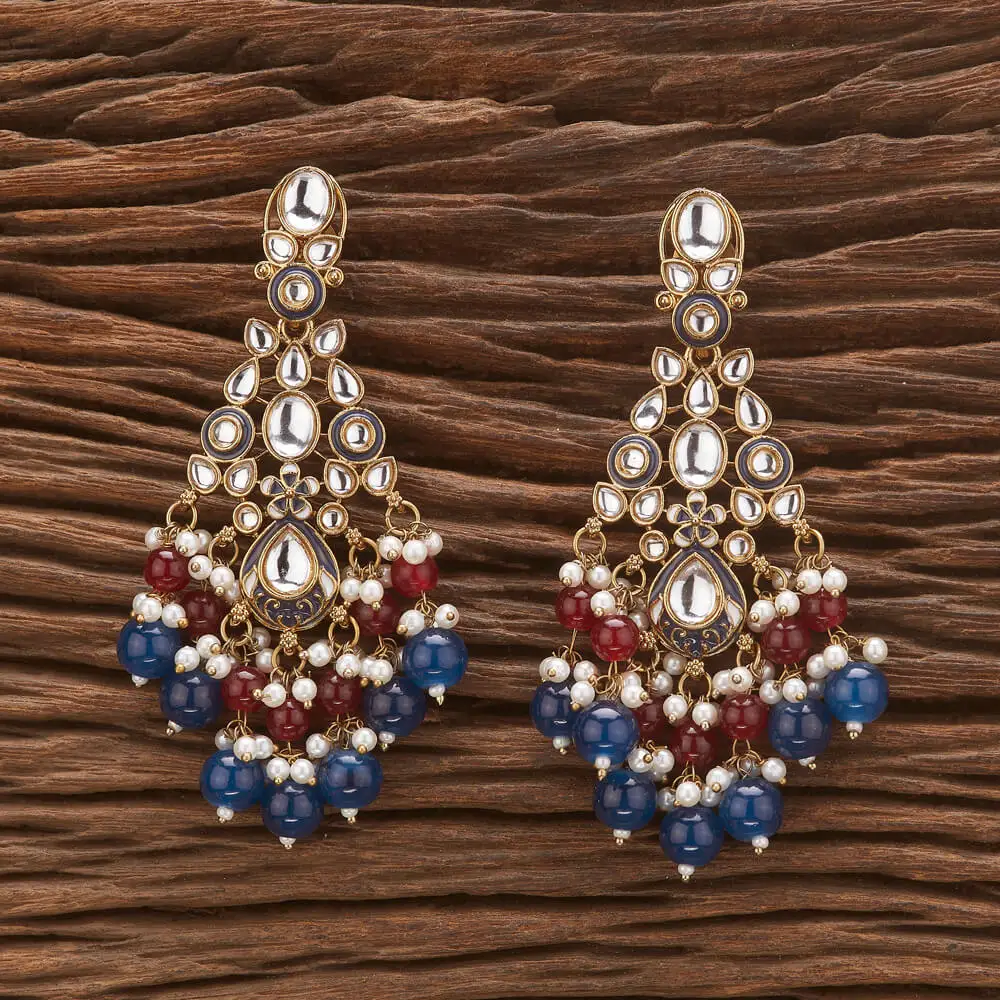 Buy Handmade Export Quality Of Indo Western Beads Style Meenakari Earring With Mehndi Plating