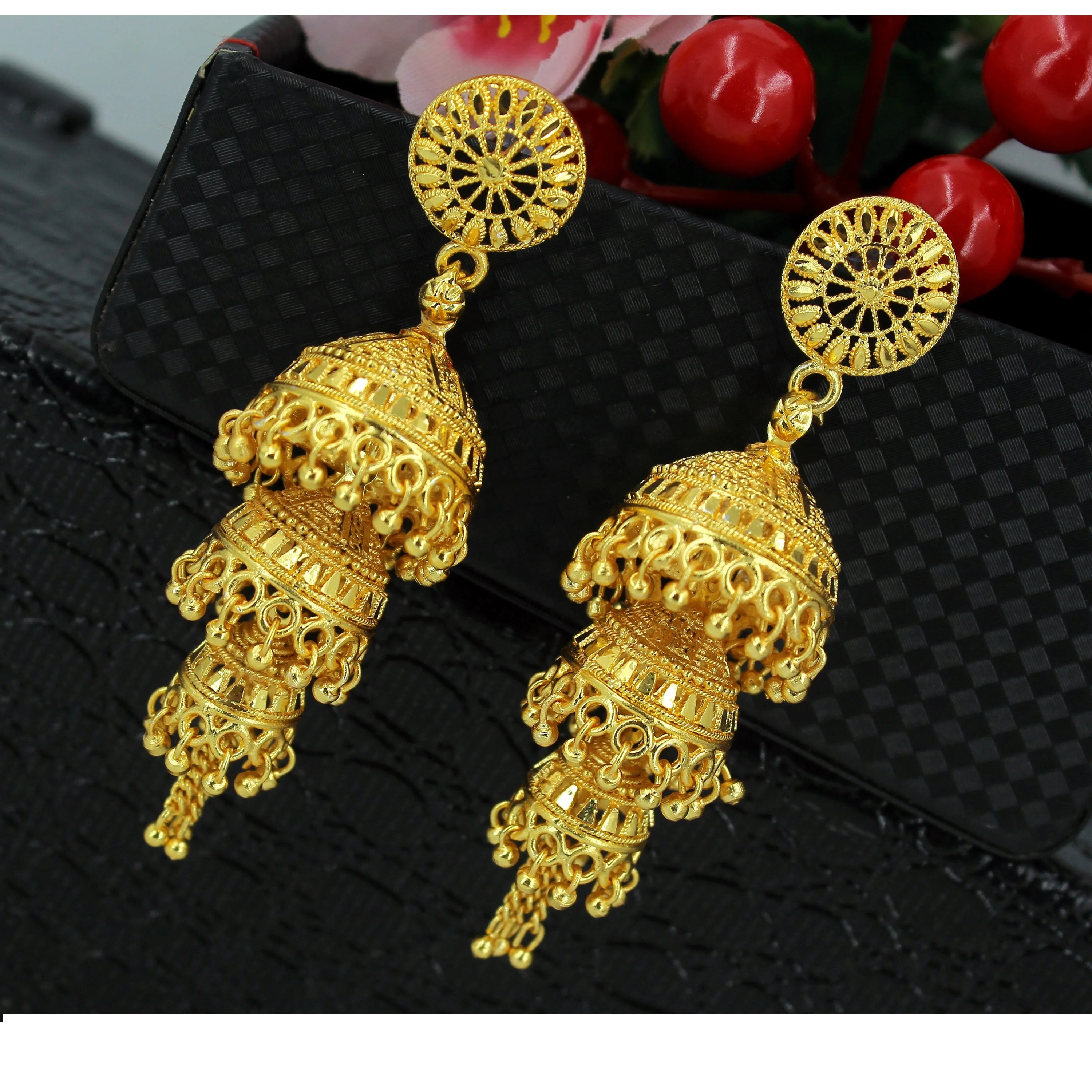 earrings gold plated designer saudi dubai indian jewelry set earrings artificial new design earrings for women