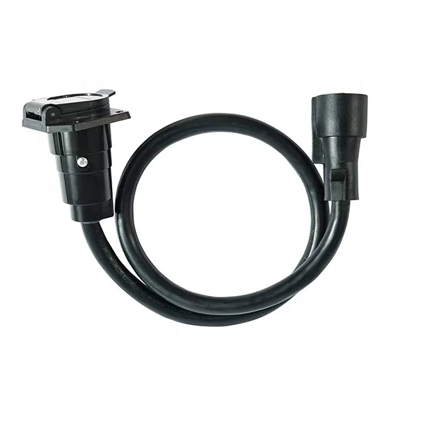 MICTUNING 7Blade Camping Trailer Parts Accessories Wiring Connector Cord Wire 7Way Trailer Plug Socket Extension Cord