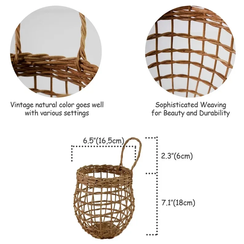 ECO Wall Hanging basket Garlic Onion baskets rattan wicker kitchen basket storage fruit Baby Toy Storage flower pots & planters