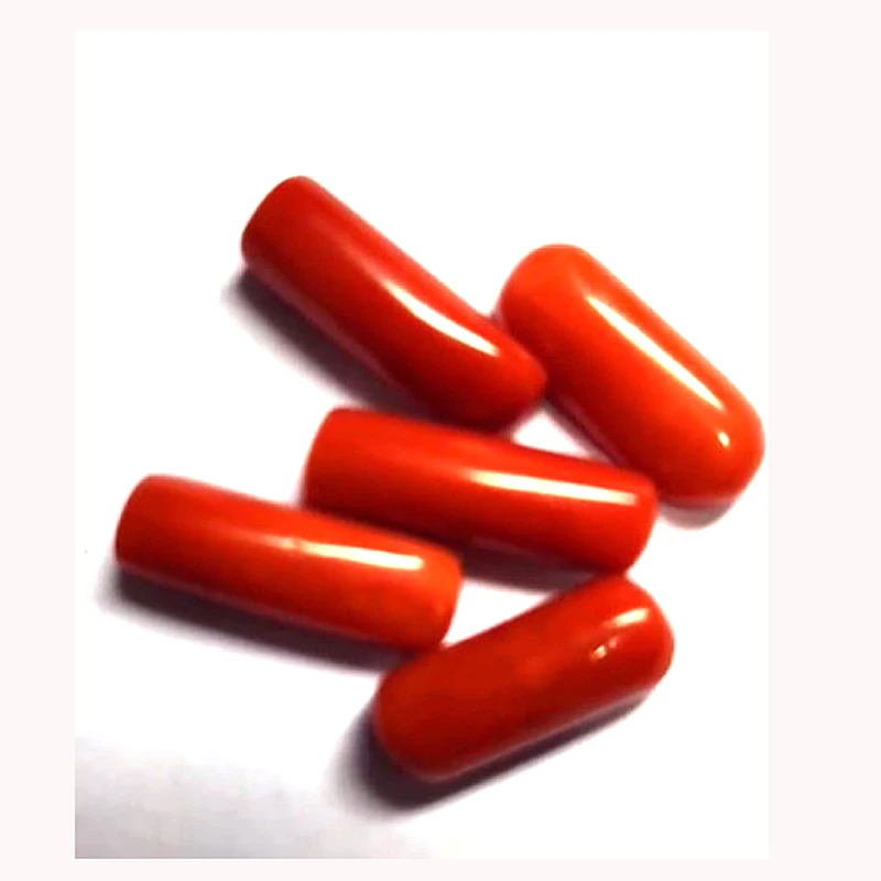 5 Pcs Of Natural Italian Coral 15mm to 20mm Rectangle Cabochon 29 cts lot Iroc Sales Good quality genuine loose gemstone cab