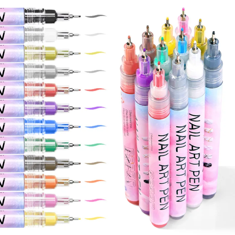 Waterproof Plastic Gel Pencil Painting Liner Brush White Marker Acrylic Pens Nail Art Drawing Graffiti Pen Supplies