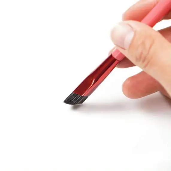 Private Label Makeup Brush Square Shape Eye Brow Synthetic Hair Single Eyebrow Single Branch Eyeliner Eye Angle Eyebrow Brush
