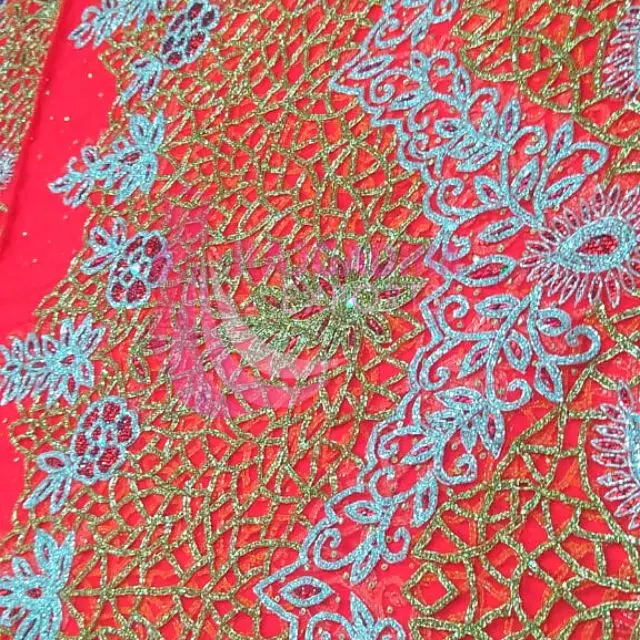 african George Wrappers With beaded Net Lace Fabrics For wedding African women