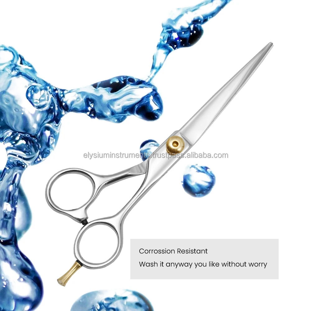 Gold Accent Stainless Steel Hair Cutting Shears, Hairdressing Salon Professional Barber Scissor Factory OEM with Custom Logo