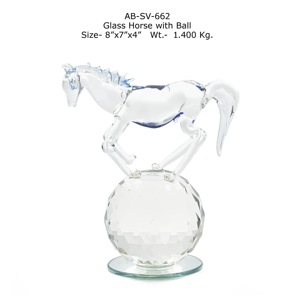 Most Selling Home Decoration Animal Figurine Handmade Glass Horse Available At Factory Price