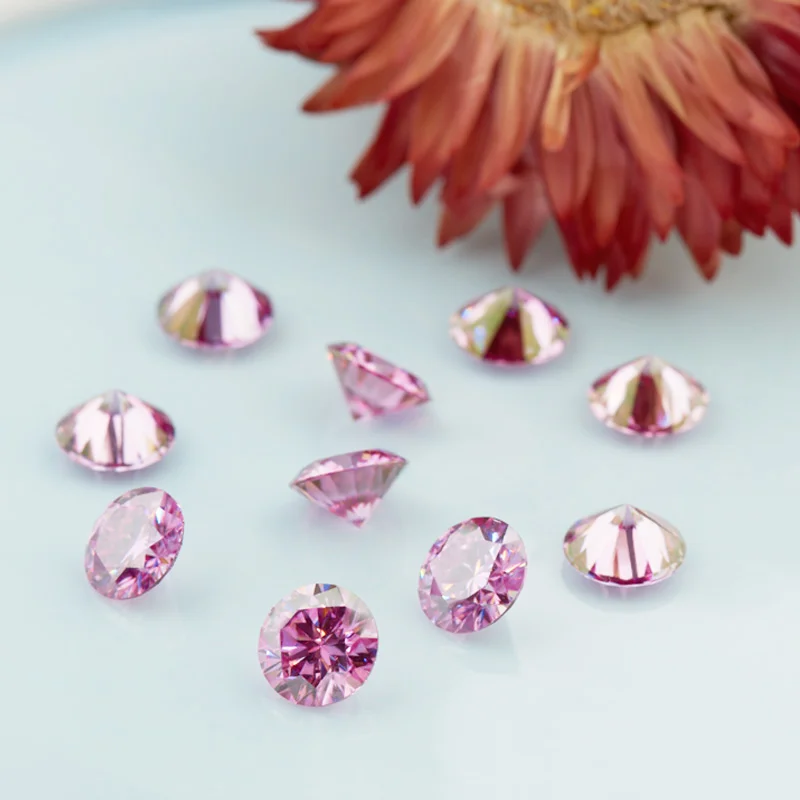 Pink Round Cut VVS1 Lab Grown Diamond Loose Synthetic Diamond with IGI Certificate At Wholesale Price