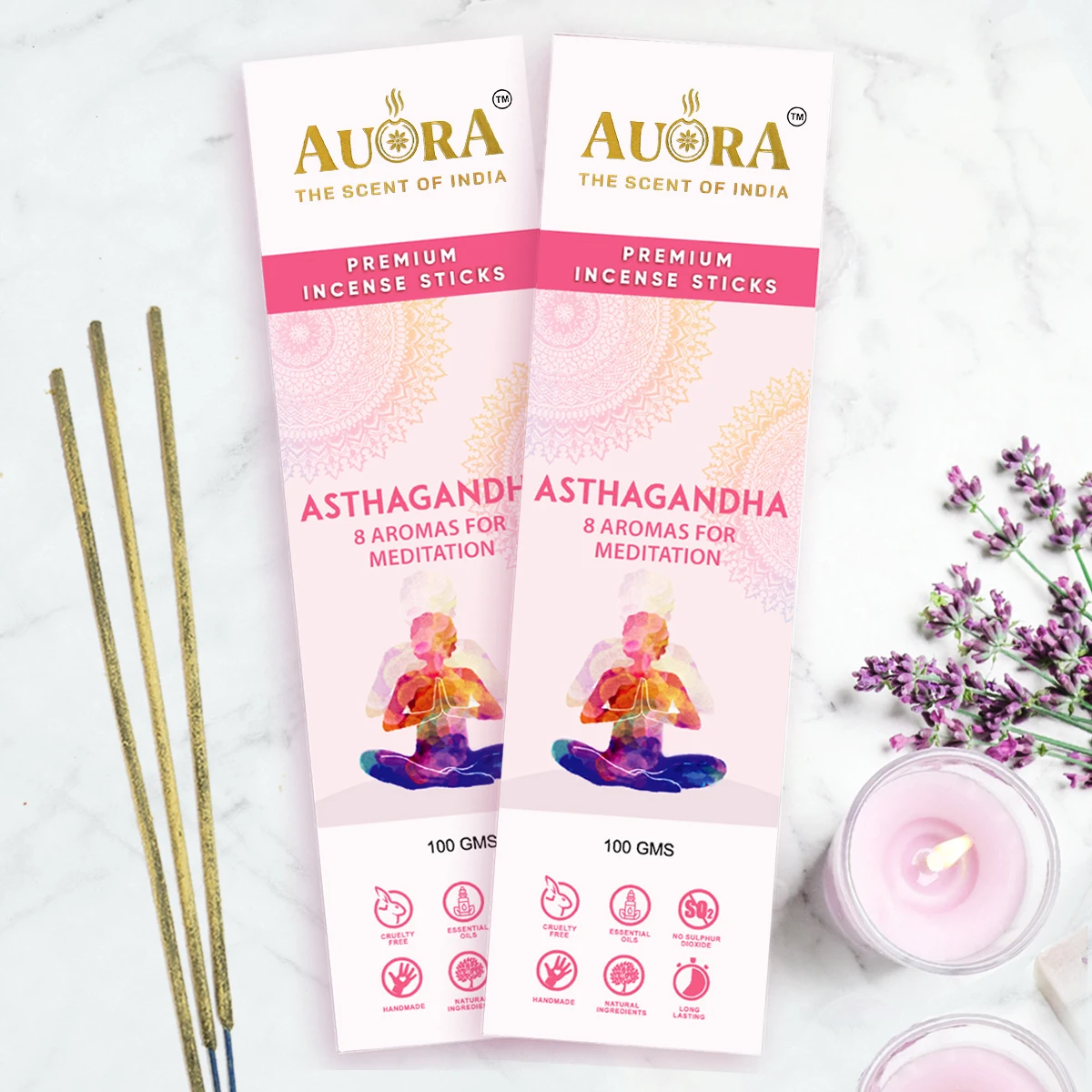 Natural Indian Incense Sticks Premium Masala Agarbatti Asthagandha 8 Aromas Charcoal Free Long Lasting Private Label Subtle