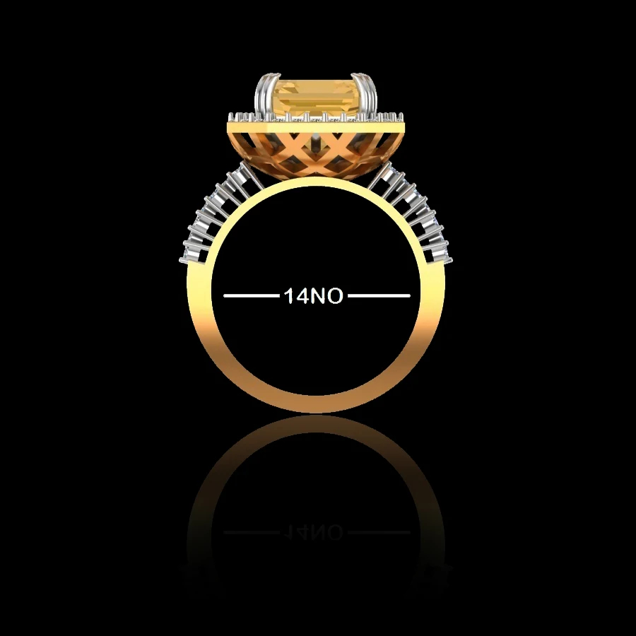 14 KT Natural Diamond Women Ring Natural Certified Yellow Sapphire Pukhraj Panchdhatu Rashi Ratan Astrological Purpose Ring For