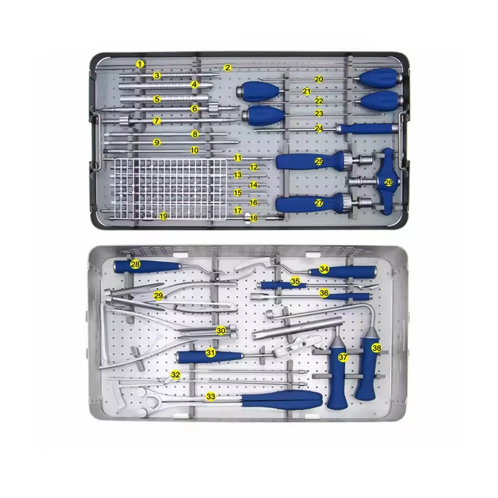Factory price Orthopedic Spinal Instruments Set Minimally Invasive Pedical Screw Instrument Set Medical Trauma Kit