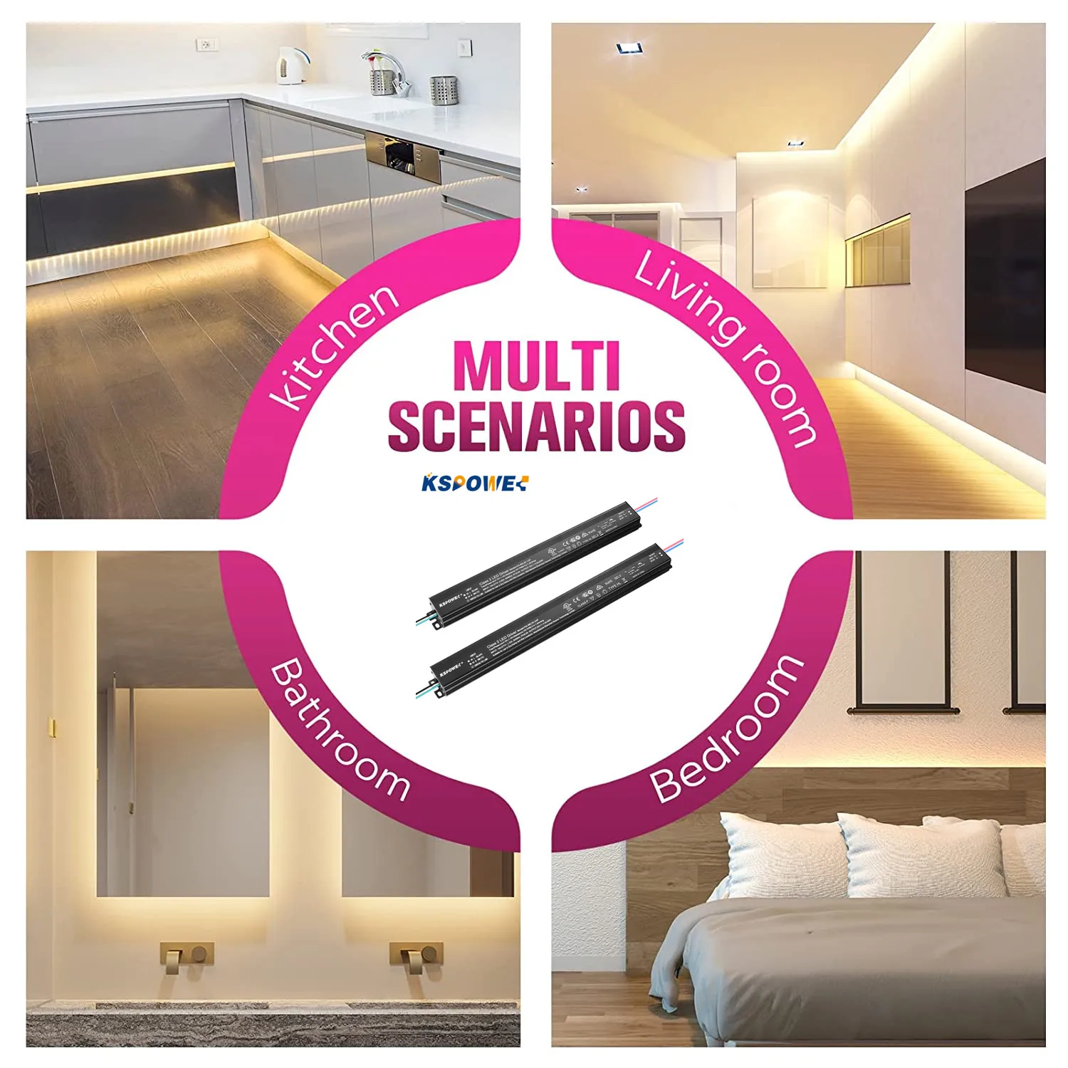 Waterproof Electronic 12volt 24volt 36volt 48volt Triac Dimmable Transformer 40w 60w 80w 100w High Pfc No Flicker Led Driver