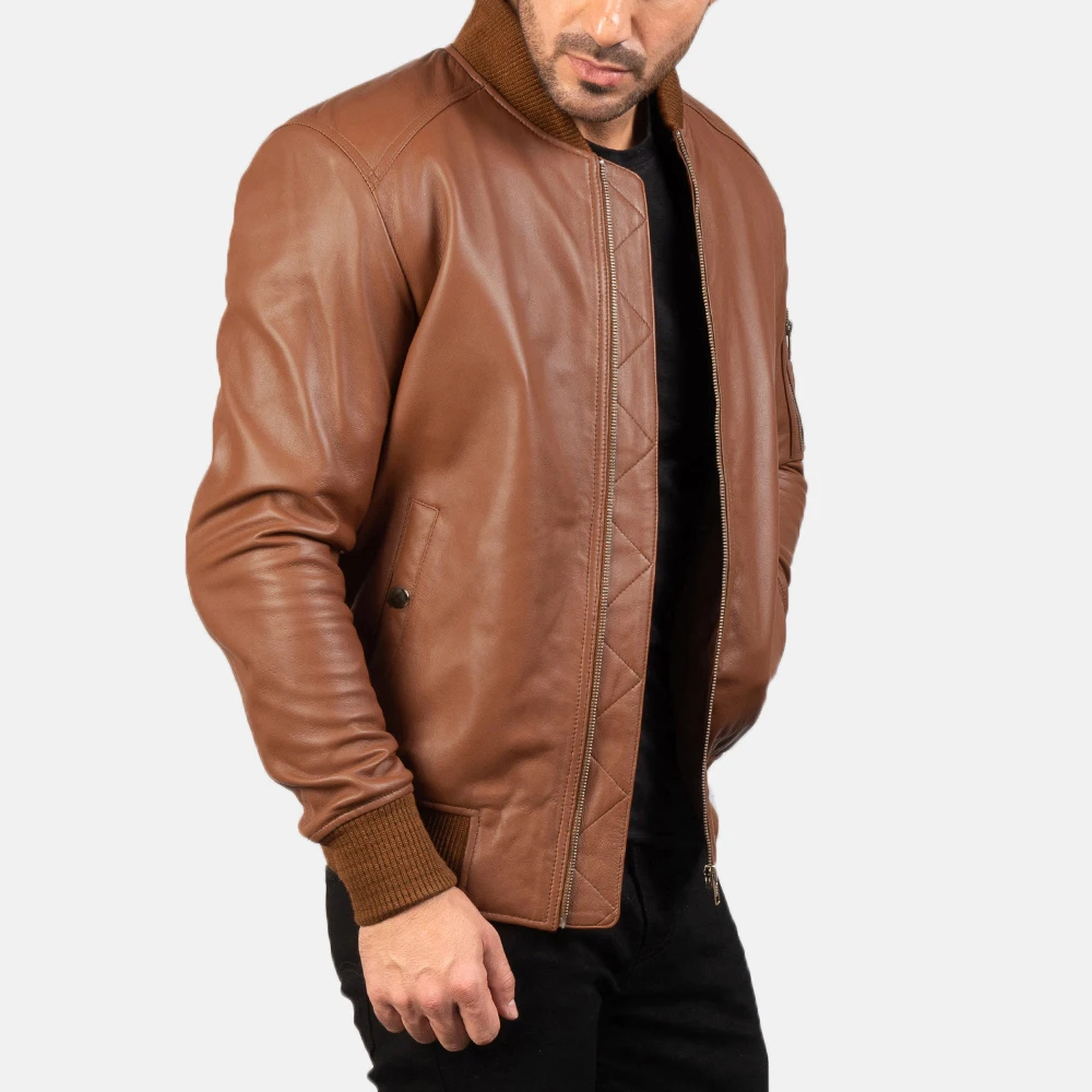 Genuine Sheepskin Bomber Leather Jacket Men Motorcycle Leather Jackets Multi Color Mens Leather Jacket