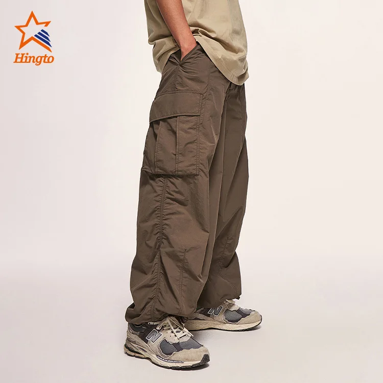 Wholesale Custom Three-dimensional pocket windbreaker pants Cargo Pants De Hombre Men Wide Leg Pants