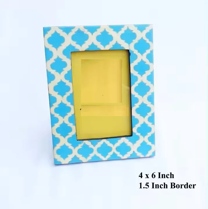 Handmade Modern Photo Frames Bright Red Color with Green Line Acrylic Wood Metal Material for Photo Display Loving Memories