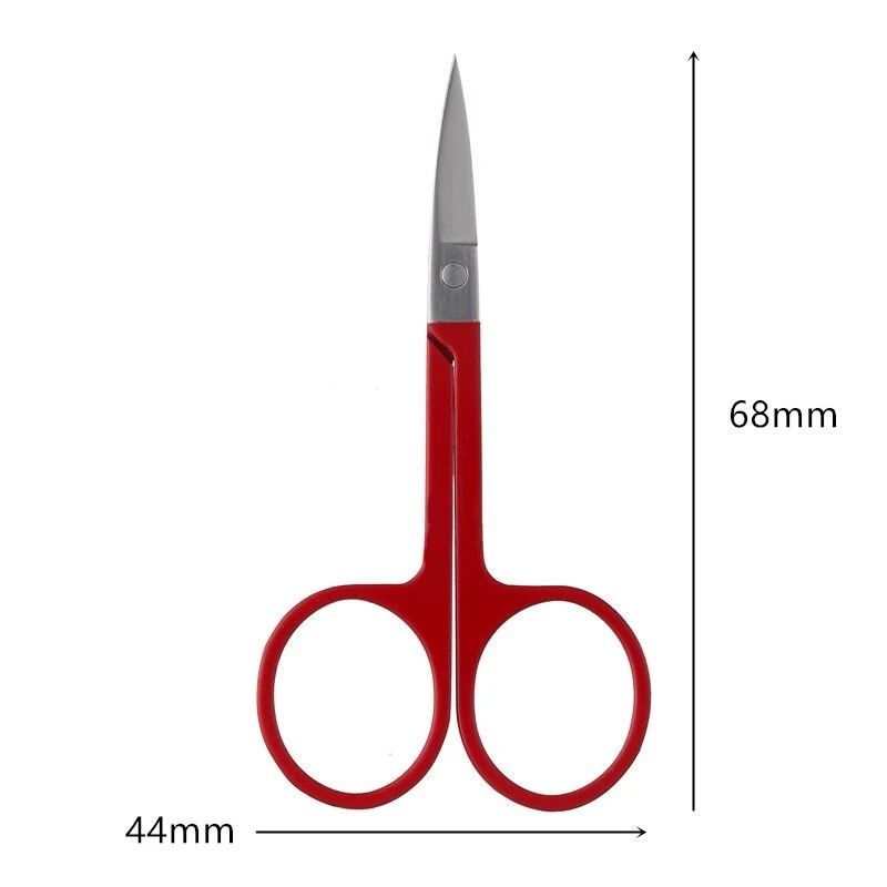 Red Purple Blue Stainless Steel Small Tilted Tip Cuticle Scissors Cut Manicure Trimming Large Loop Scissors