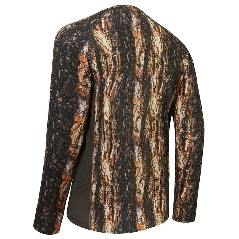 Wholesale Customized Long Sleeve Fishing Shirt Multicam Camo 1/4 Hood Zipper Hunting Fishing Shirt Upf 50