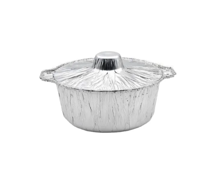 round  Disposable Aluminum Foil Container bowl/8-inch aluminum foil dinner plate 950ml barbecue disposable foil container