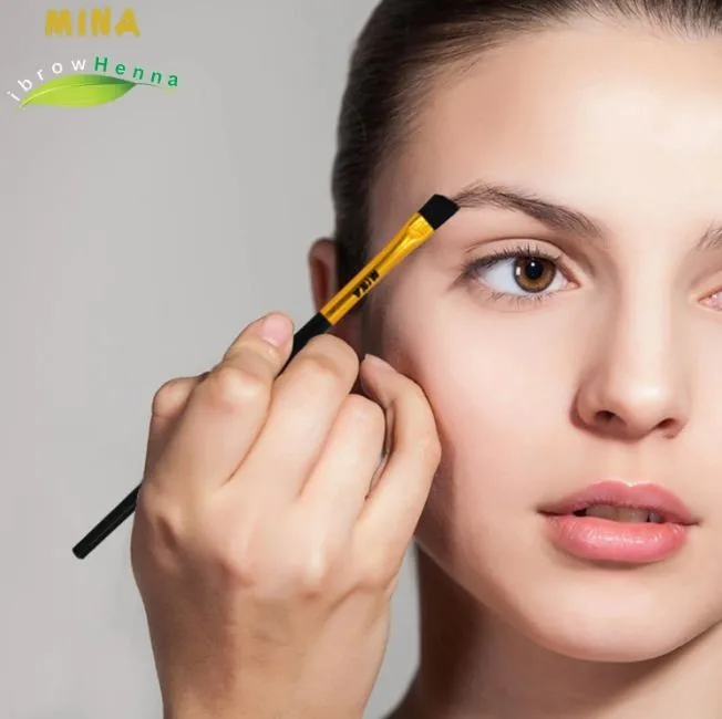 Mina ibrow Natural Medium Brown Henna Eyelash Tint Semi Permanent Dye Hair Brow Nourishing Oil 30ml With 1- Piece Makeup Brush
