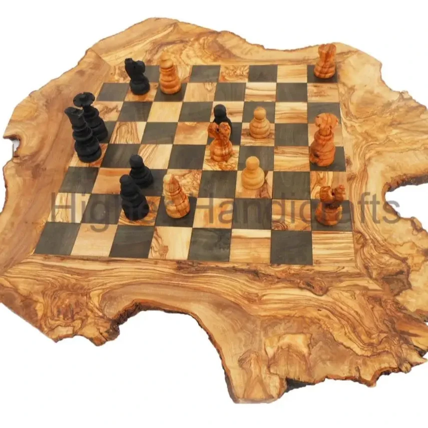 Unique Chess Set Rustic Chess Set Board 18 Inch Custom Monogrammed Wooden Chess Set Game