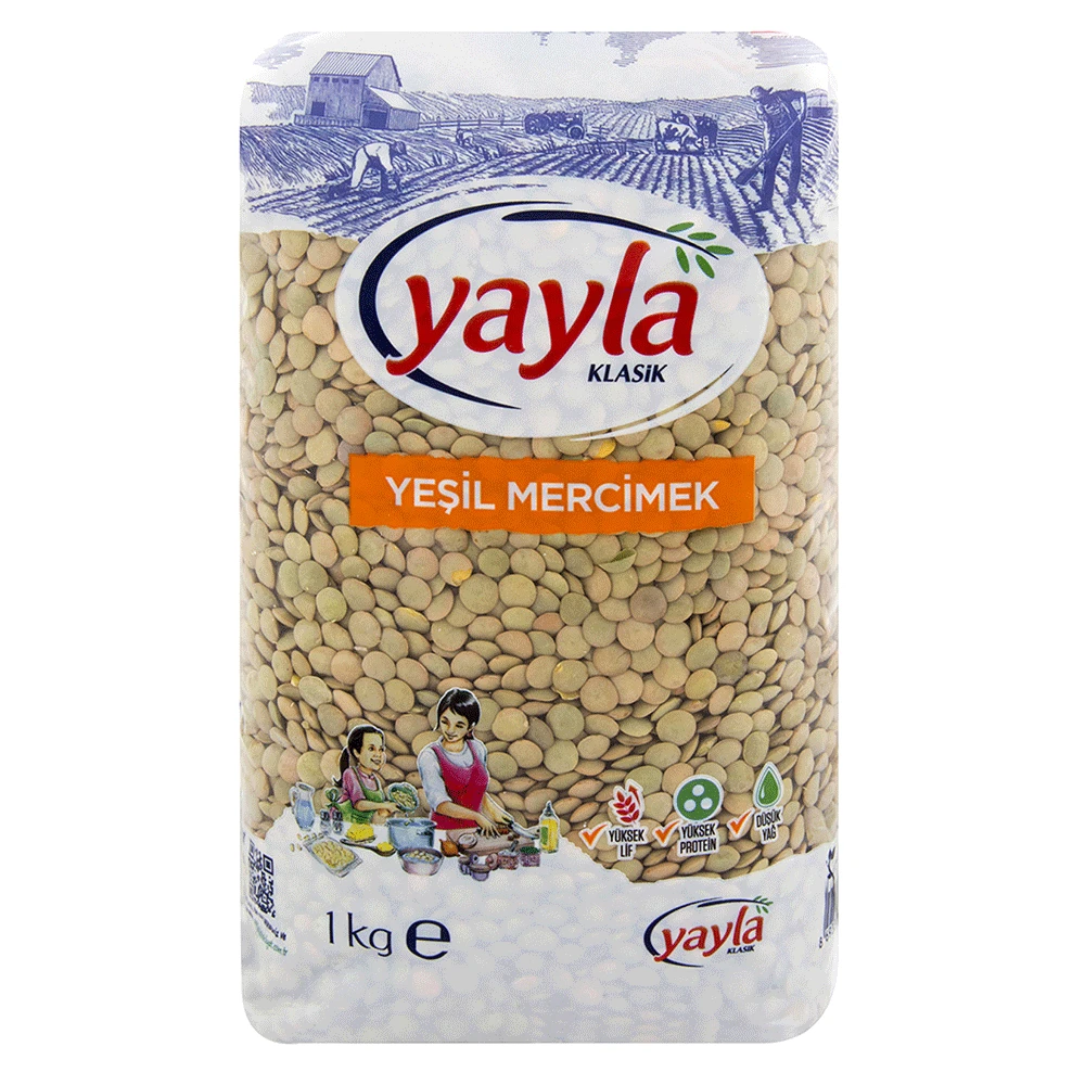 Высокое качество бобовых Yayla зеленая чечевица 1000 г оптовая продажа по лучшей цене