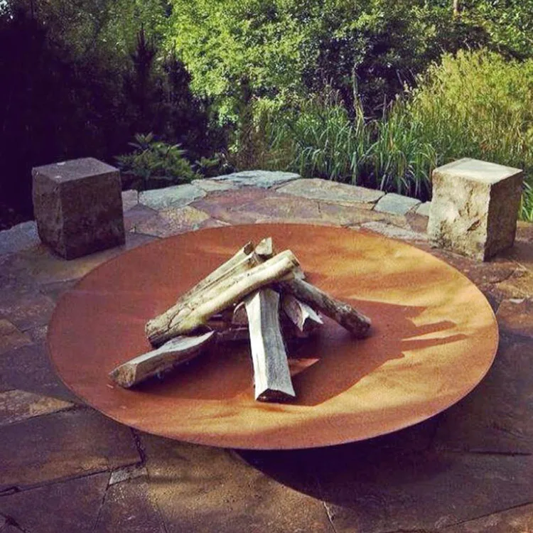 garden patio mild steel decorative fire bowl wood warming fireplace outside round corten metal fire pit