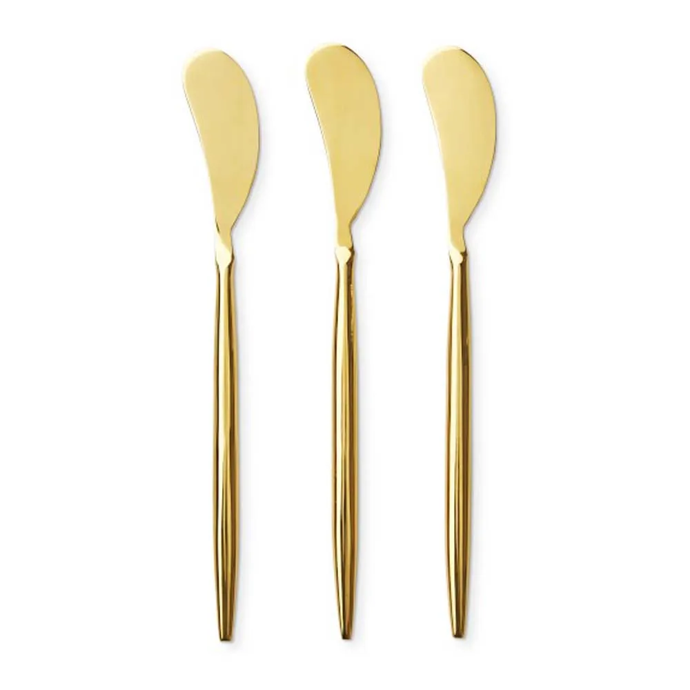Factory supply black red Gold Silver Stainless Steel Spreader with Silver Solid Handle cheese spreader set