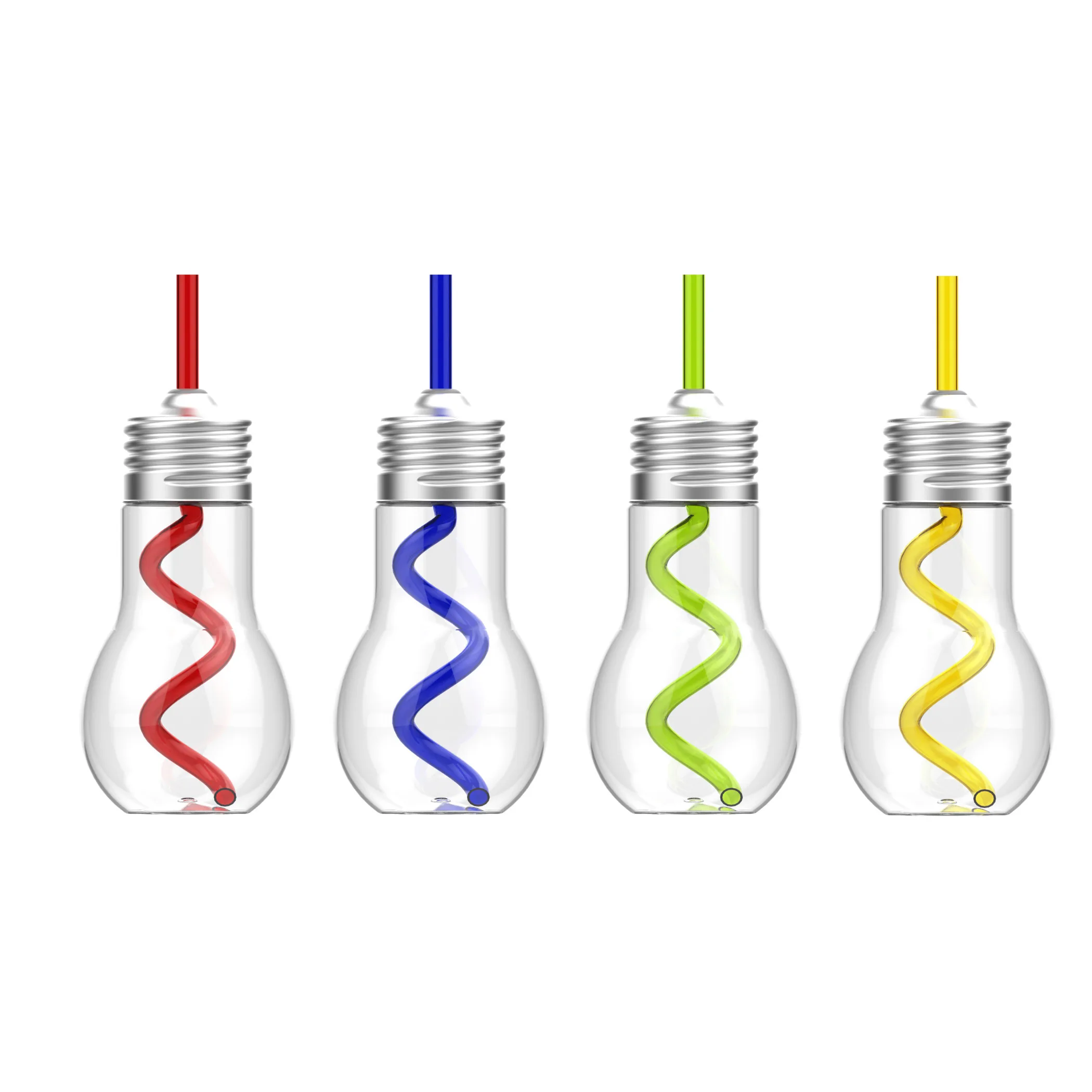 600ml Creative Fashion Party Coffee Shop Plastic Clear Light Bulb Shaped Mugs