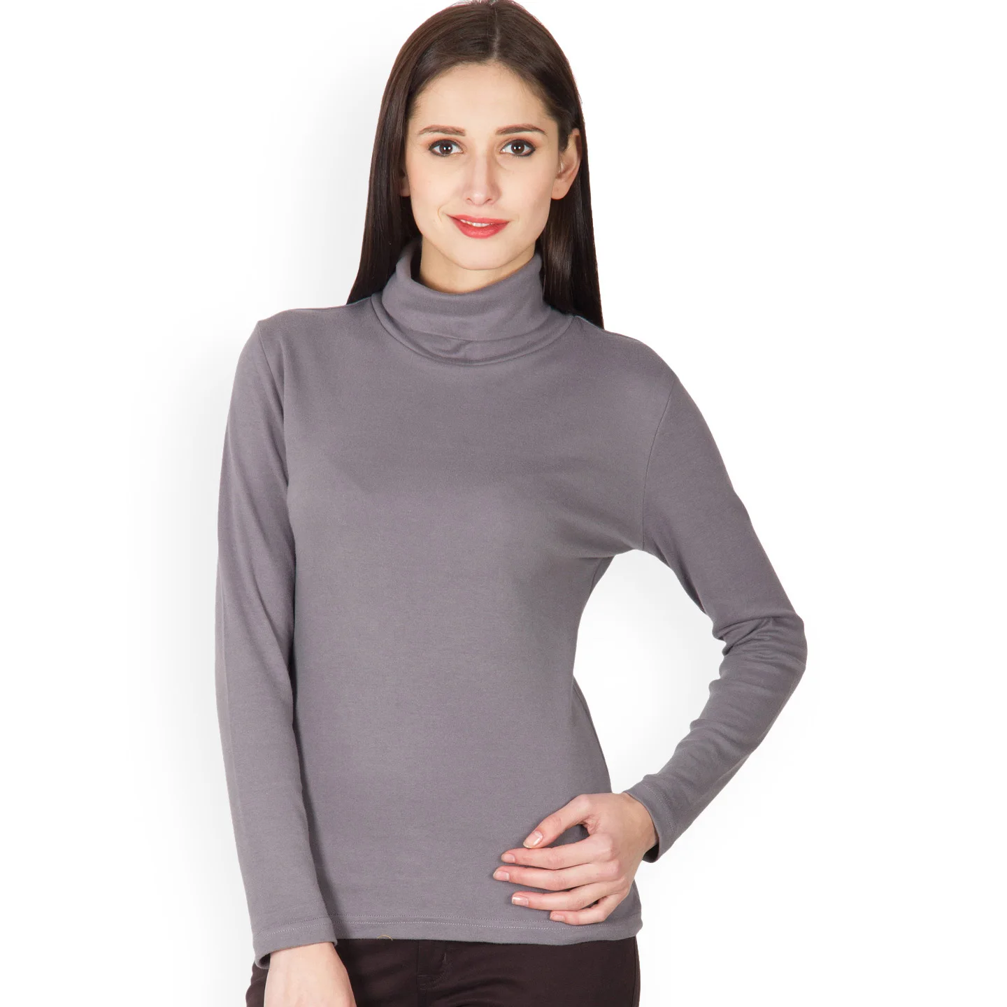 Vietnam Manufacture Good Price Breathable Plain Round Neck Long Sleeve 100% Cotton  T shirt Women
