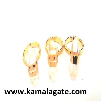 Оптовая продажа натуральный кристалл зеленый кварц драгоценный камень карандаш кольцо резной полудрагоценный ремесло редкий индийский стиль Распродажа для женщин