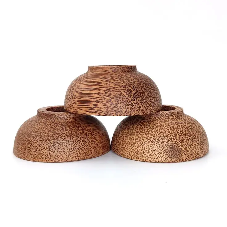High quality superior coconut wood bowl natural seasoning bowl handmade anti scalding gravy mustard soy sauce handicraft bowl