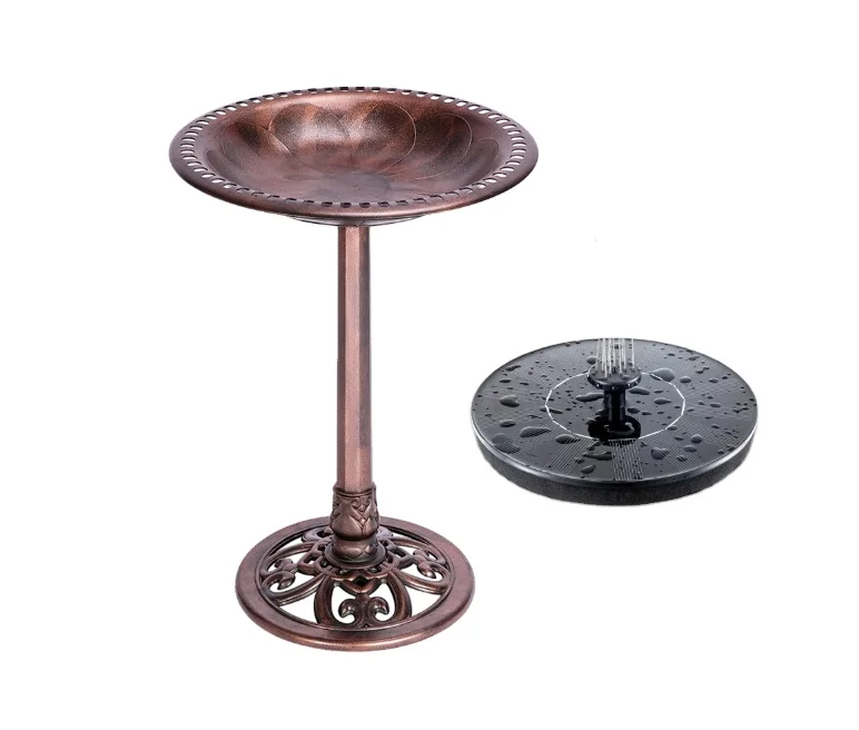 Factory Wholesales Decorating Outdoor Bath Bird Water Feeder Garden Ornaments WIth Solar Water Fountain
