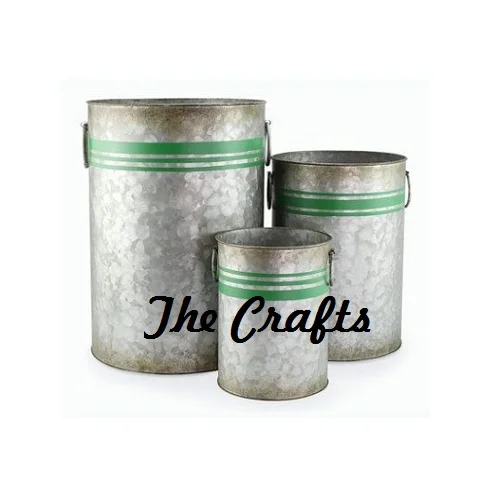 Marvelous Design Metal Galvanized Flower Pot Planter With Black Iron Stand Decorative Plater At Competitive Prices