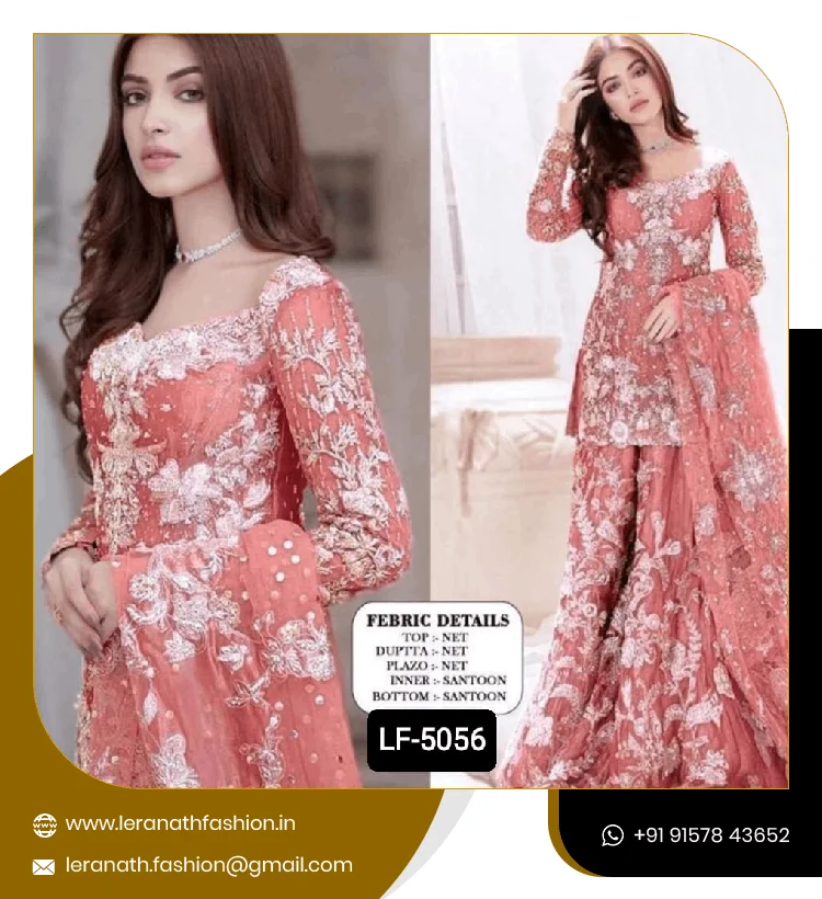 Heavy Net With  Self Embroidery  Work Designer Pakistani Suit Stylish Suits for Women Pakistani Salwar