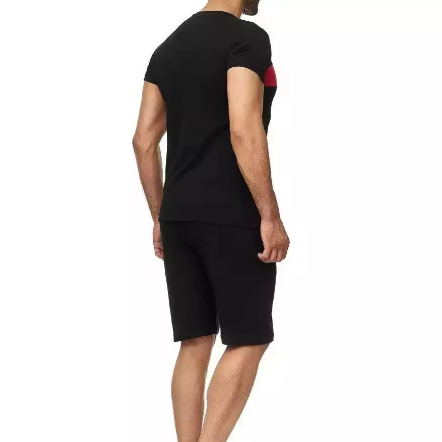 High Quality Custom Logo Summer Sets For Men White Shirt and Red Shorts With Customized Logo Men Summer Set