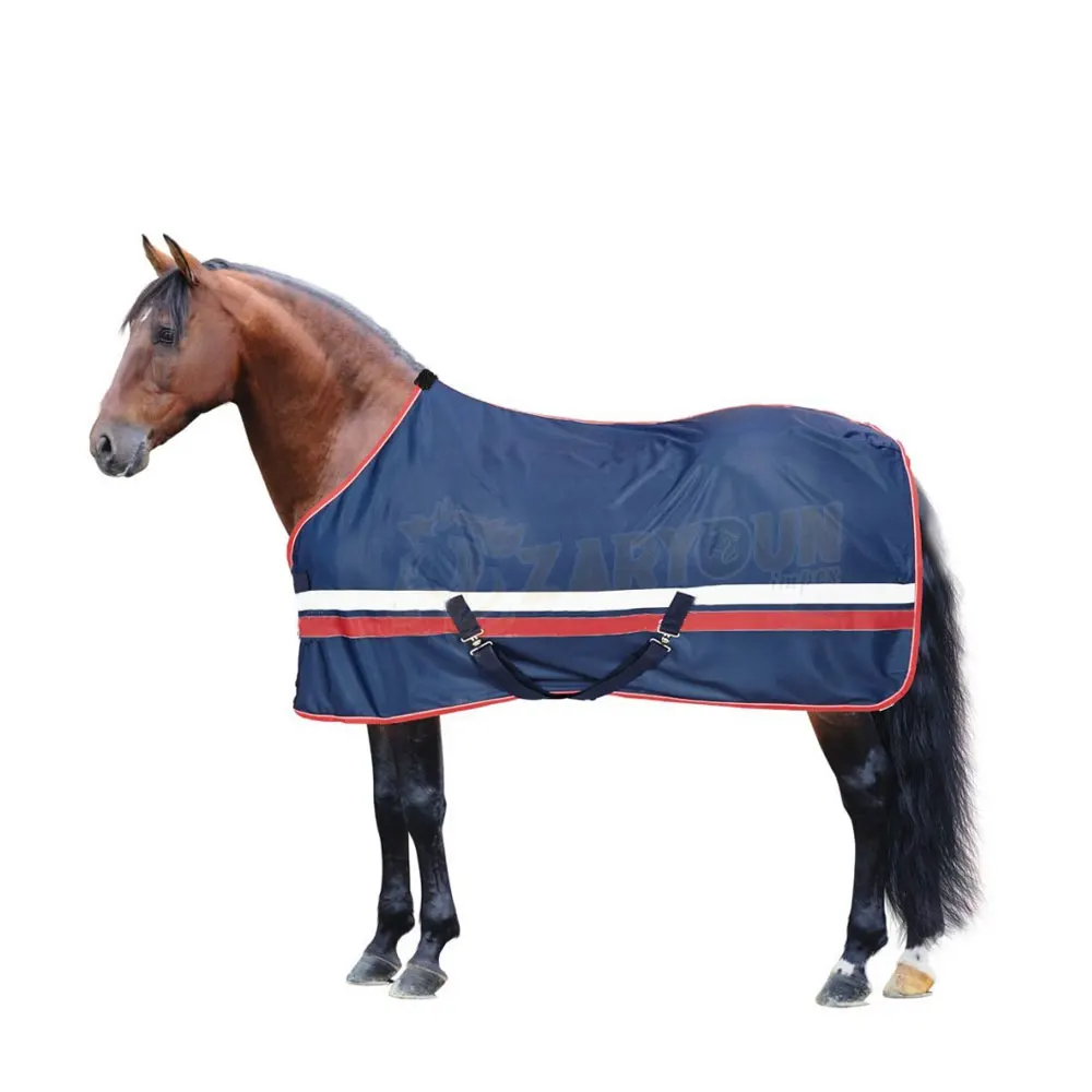 Custom Solid Nylon Polyester Horse Rug Covers Comfortable Durable Waterproof Plain Horse Sheet with Cotton Filling Canvas Shell