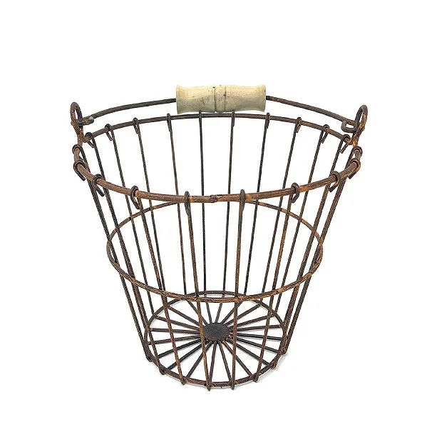 Fancy Design Decorative Fruit Storage Basket Footed Basket Farmhouse Decorative Egg Bowl Metal Iron Wire Basket Home Table