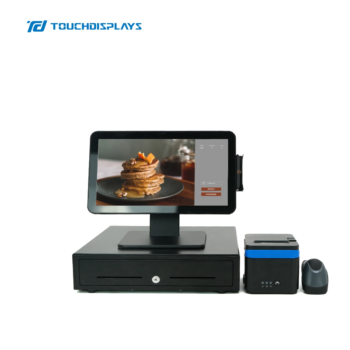 TouchDisplays 15.6 Android Buy Cash Register Desk for Sale Touch Cash Registers Supermarket Pos System