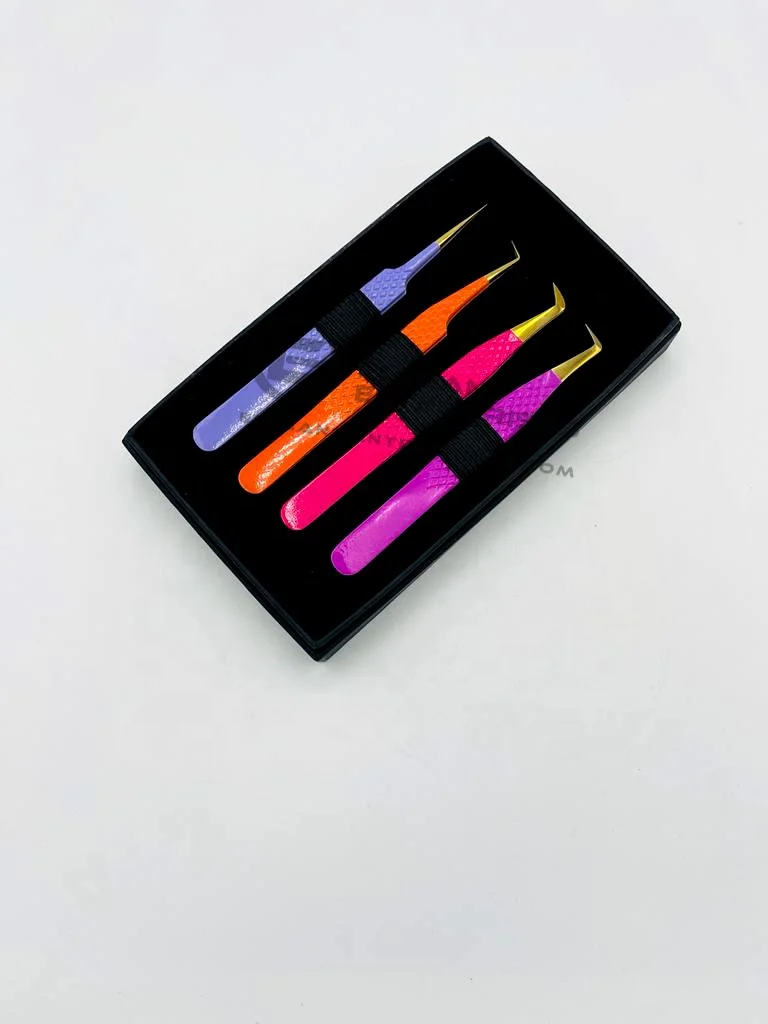 Full Set Of Eyelash Extension Tweezers Very High Quality Eyelash Tweezers Stainless Steel Customized Private Label