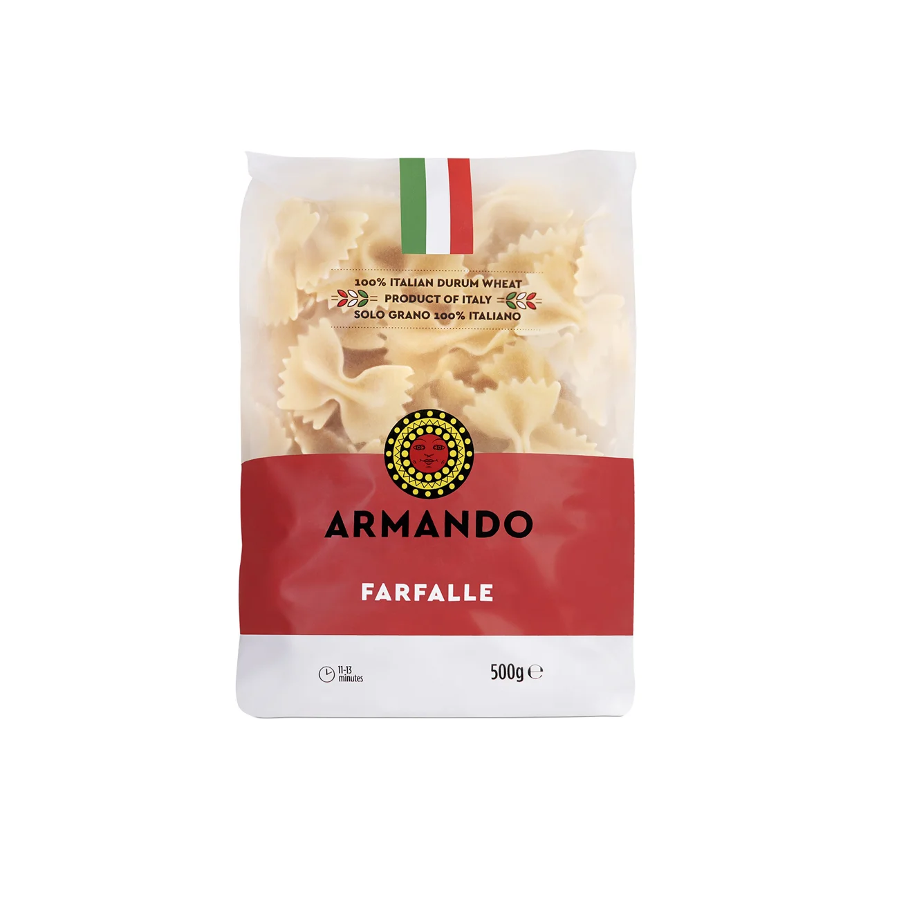 High Italian Quality Dry pasta 500g Farfalle in bag Durum Wheat semolina Pasta Conventional Die for Wholesale