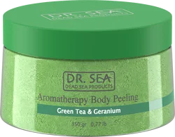 Aromatherapy Moisturizing Body Peeling (Scrub) - Green Tea & Geranium by Dr. SEA Cosmetics Israel Dead Sea Products Free Sapmles