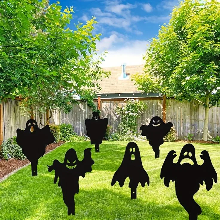 Custom Outdoor Garden Yard Lawn Signs With Stakes Hanging Halloween Ghost Decorations