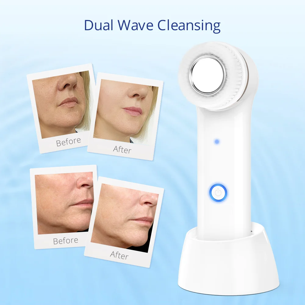 Ultra High-Frequency Vibration Facial Care Machine Gentle Cleaning Brush Hands Stainless Steel Plastic EU Sonic Home