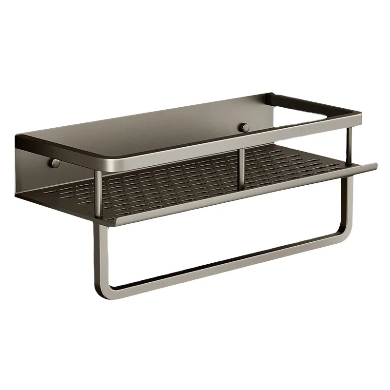 wall mounted luxury floor cabinet metal shelf no drill stainless steel golden bathroom shelves