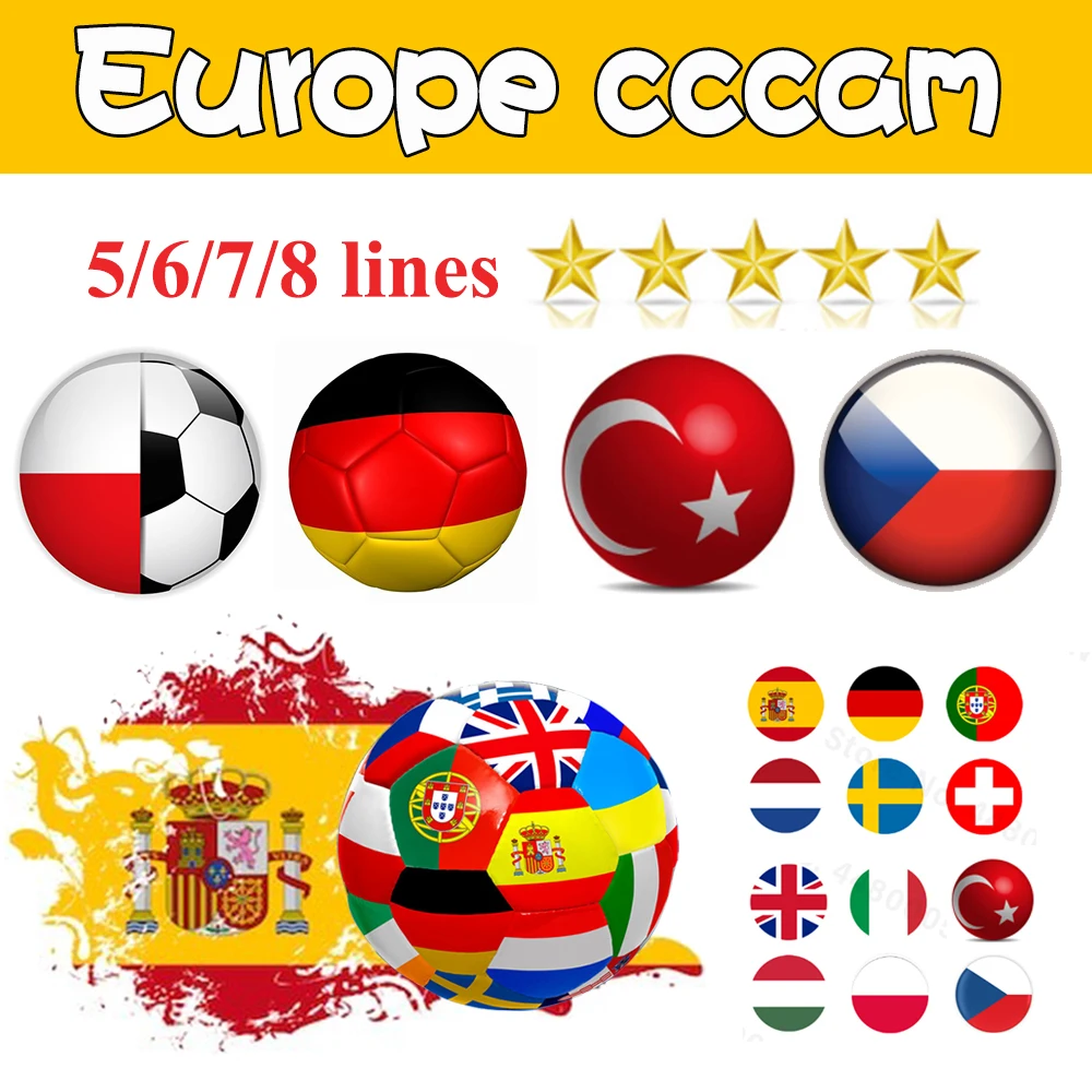 1 год, Европейский cccam 5-8 линий, egygold oscam/icam/cccam для Польши/Словакии/Германии/Испании/Чехии