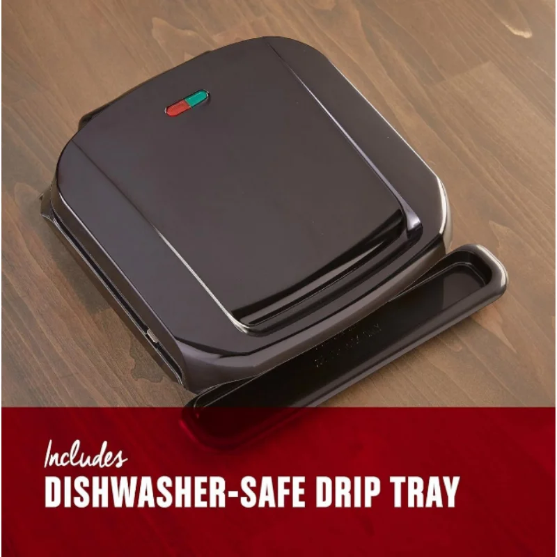 WHOLESALE 4-Serving Removable Plate Electric Grill and Panini Press, George Tough Non-Stick Coating, Drip Tray Catches Grease