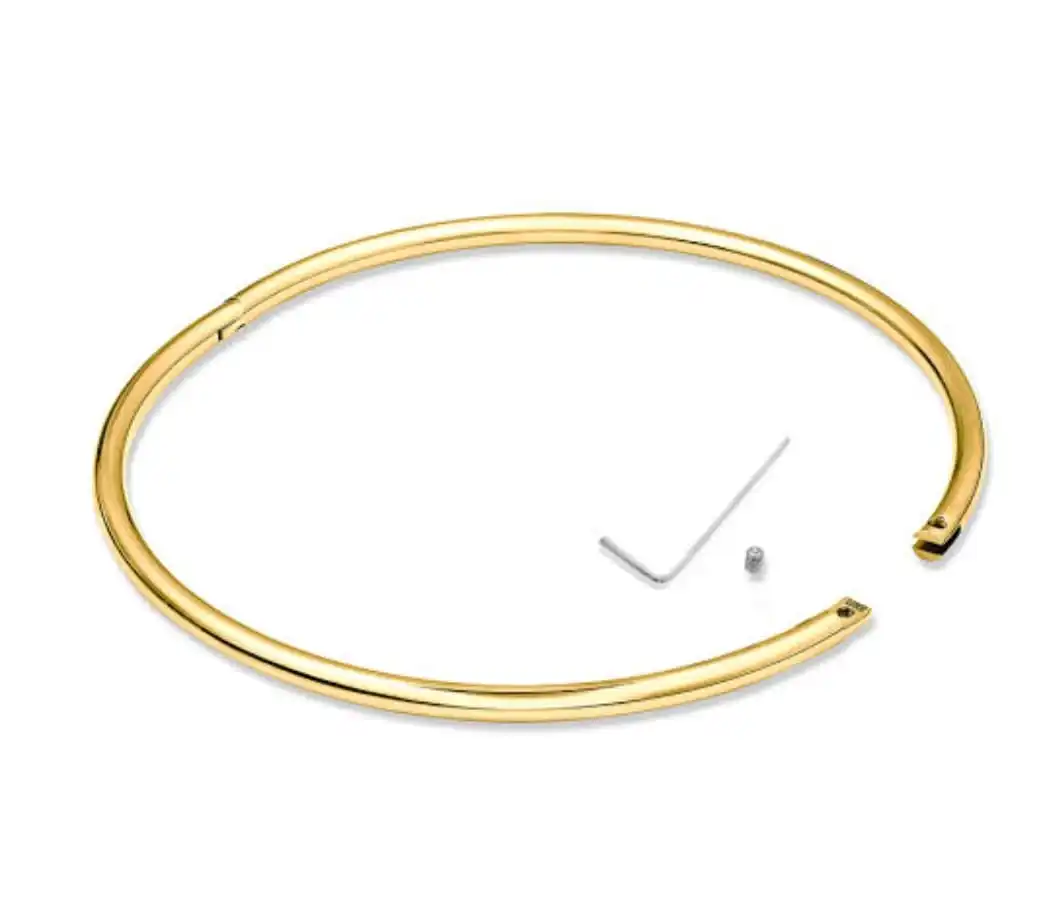 Petite Rolled Steel 6mm Eternity Gold Collars